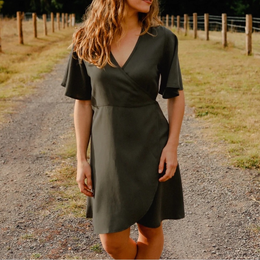 Wilder Wrap Dress - Eucalyptus Tencel